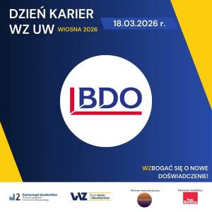 BDO Polska – wystawcą na Dniu Karier WZ UW – wiosna 2026 (17-18 marca br.)